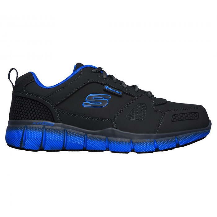 SKECHERS WORK Men's Telfin - Thordd ESD Soft Toe Work Shoe Charcoal/Blue - 77171-CCBL