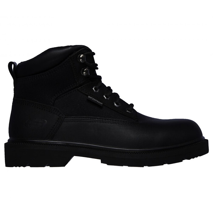 SKECHERS WORK Men's Makanix - Bridgend Soft Toe Waterproof Work Boot Black - 77187-BLK