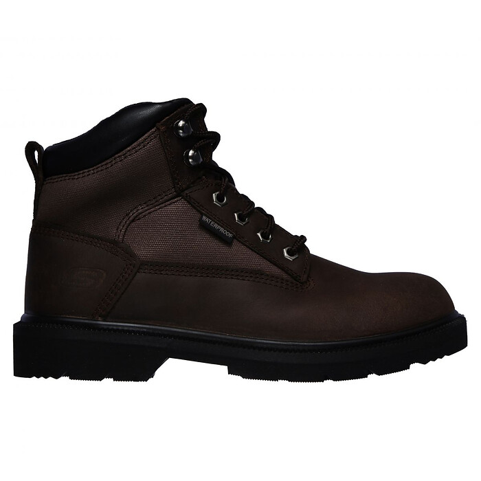 SKECHERS WORK Men's Makanix - Bridgend Soft Toe Waterproof Work Boot Brown- 77187-BRN