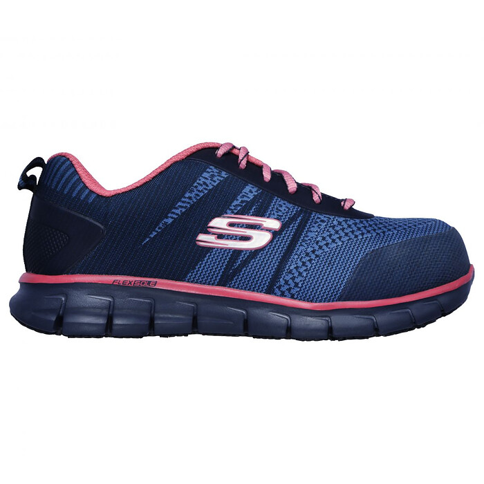 SKECHERS WORK Women's Sure Track Alloy Toe Athletic Work Shoe Navy/Pink - 77250/NVPK