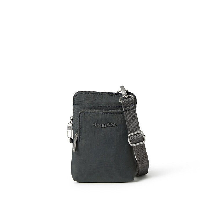 Baggallini Securtex Anti-Theft Activity Crossbody Bag Charcoal - AAC459-B0021