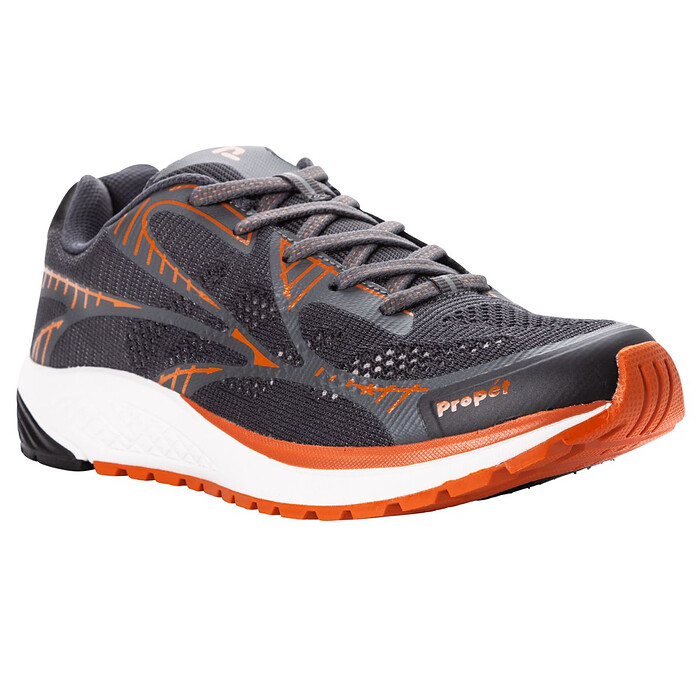 Propet Men's Propét One LT Athletic Shoe Dark Grey/Burnt Orange - MAA022MGOR