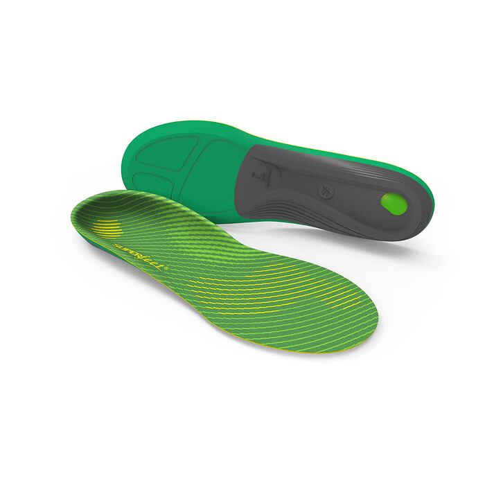 Superfeet Unisex Run Support High Arch (formerly Run Comfort Max) Insoles Citron (1 pair) - FL7862