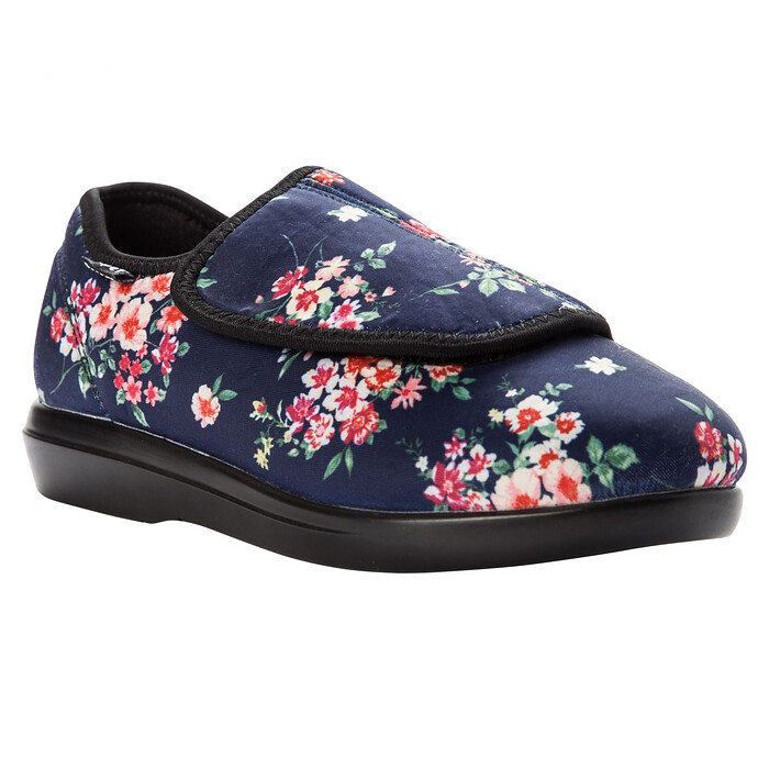 Propet Women's Cush N Foot Slipper Navy Blossom - W0206NBL