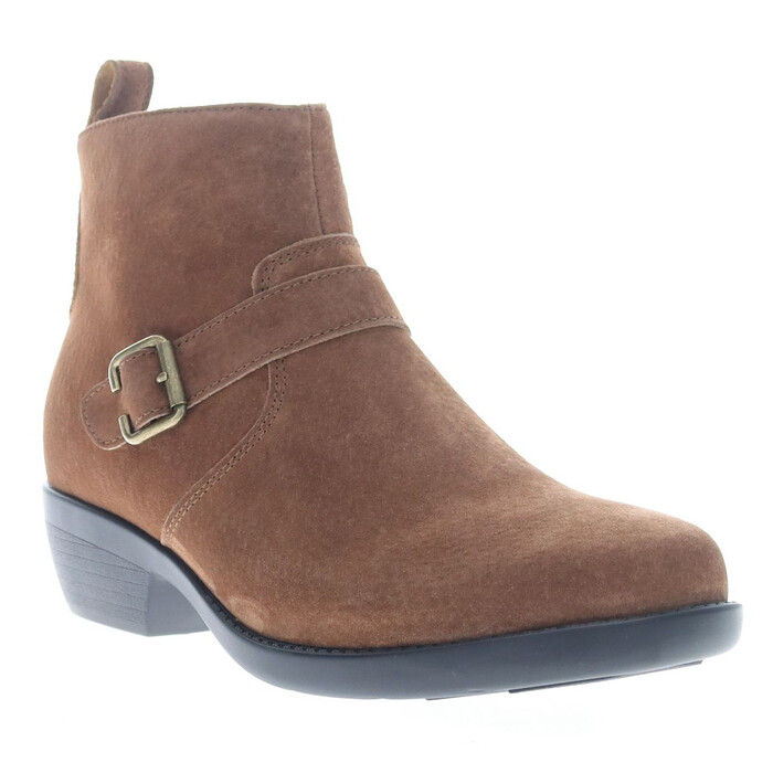 Propet Women's Memphis Ankle Boot Bison Brown Suede - WFX245SBIB