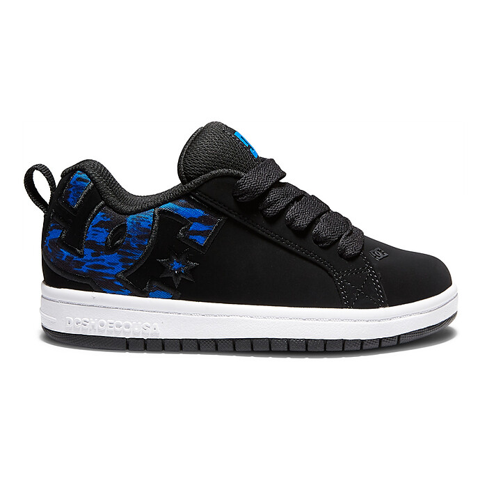 DC Shoes Unisex Kids' Court Graffik Shoes Black/Royal Print - ADBS100207-LRP