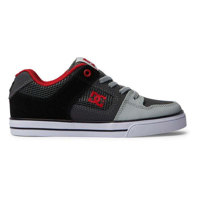 DC Shoes Unisex Kids' Pure Elastic Lace Shoes Red/Heather Grey - ADBS300256-RH0