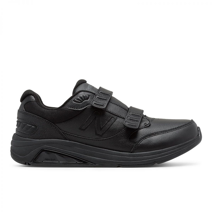 New Balance Men's Hook & Loop Leather 928v3 Walking Shoe Black - MW928HB3